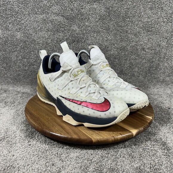 Nike LeBron 13 Low USA Olympic Men\'s Size 9.5 White Gold Basketball Shoes Used main image 8